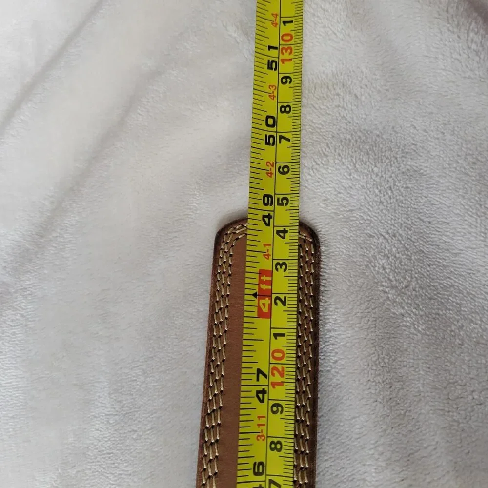 Wrangler Men's Genuine Leather Tan Belt Western Cowboy Basics Casual